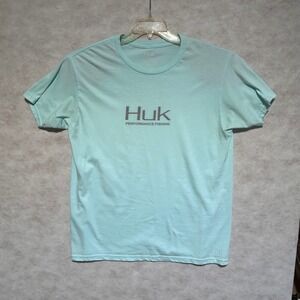 Huk Performance Fishing T-Shirt Mens Large Short Sleeve Logo Graphic